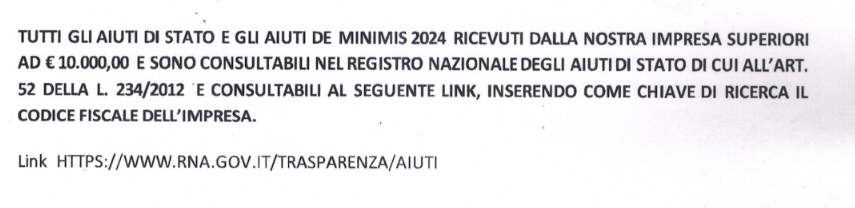 Aiuti di stato Garofalo