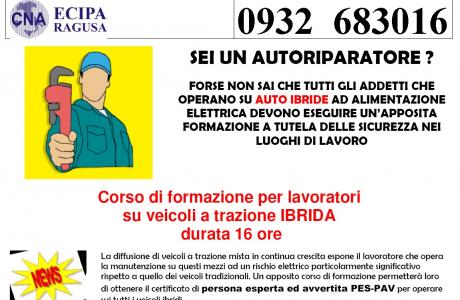Corso di formazione per lavoratori su veicoli a trazione IBRIDA durata 16 ore